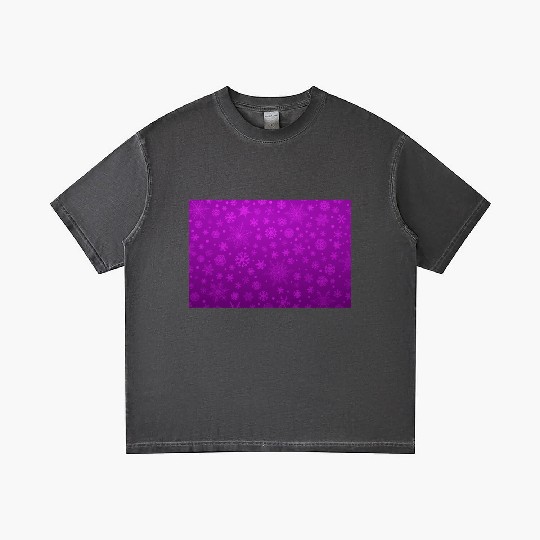 Abstract Purple Snowflakes Pattern Gradient T Shirts