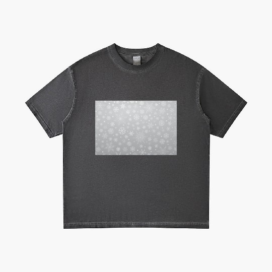 Abstract Grey Snowflakes Pattern Gradient T Shirts