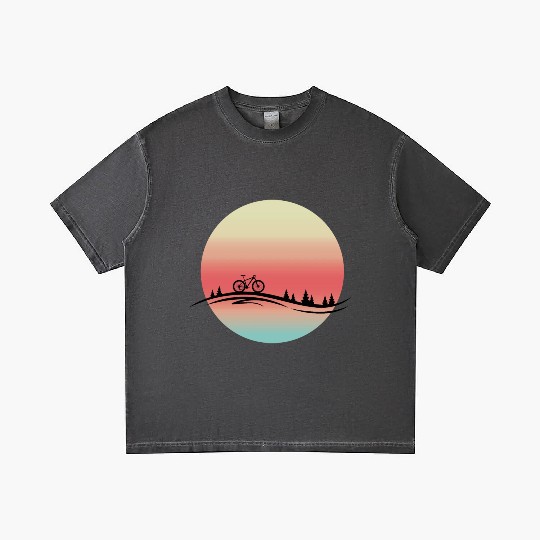 Gift idea. Bike on a sunset. Ideal for a birthday. Gradient T Shirts