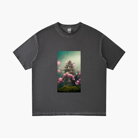 Underwater Sakura Temple Gradient T Shirts