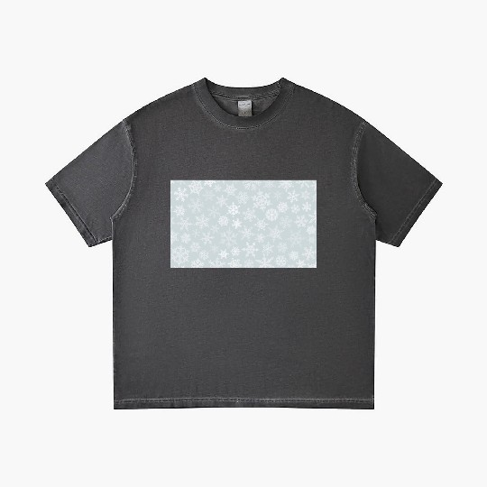 Winter Snowflakes Pattern Grey White Gradient T Shirts