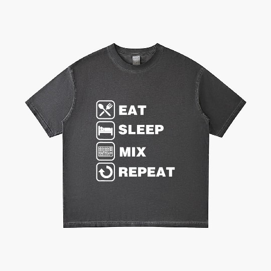 Eat Sleep Mix Repeat Funny Audio Engineer Sound Te Gradient T Shirts
