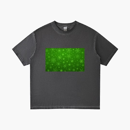 Abstract Green Snowflakes Pattern Gradient T Shirts
