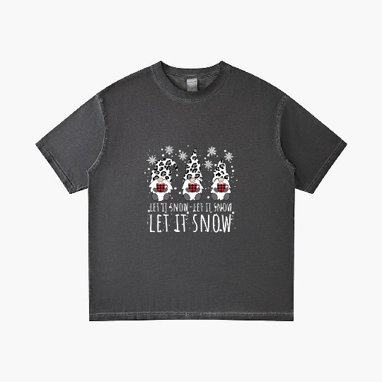 LET IT SNOW Winter Gnome Leopard Buffalo Plaid Gradient T Shirts