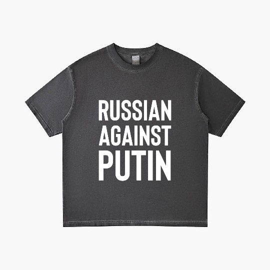 Russian against Putin white Gradient T Shirts