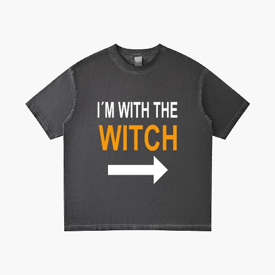 Halloween Gradient T Shirts For Men I'm With The Witch Funny
