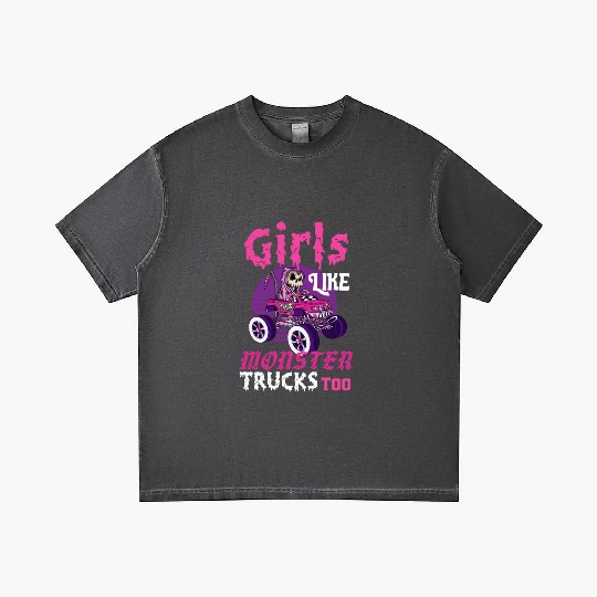 Girls Like Monster Trucks Grim Reaper Halloween Gradient T Shirts
