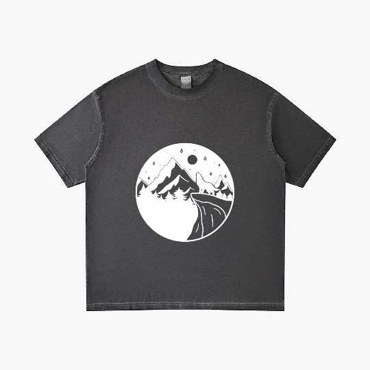 Wolf on the Mountain Gradient T Shirts