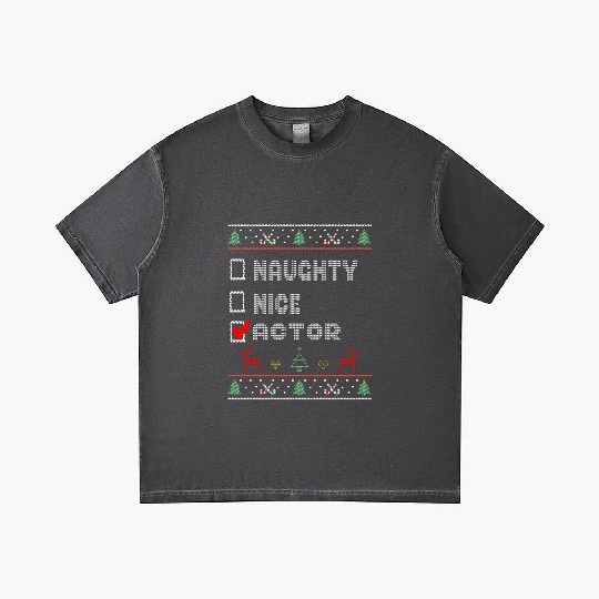 Naughty Nice Actor, Matching Christmas Group Gradient T Shirts