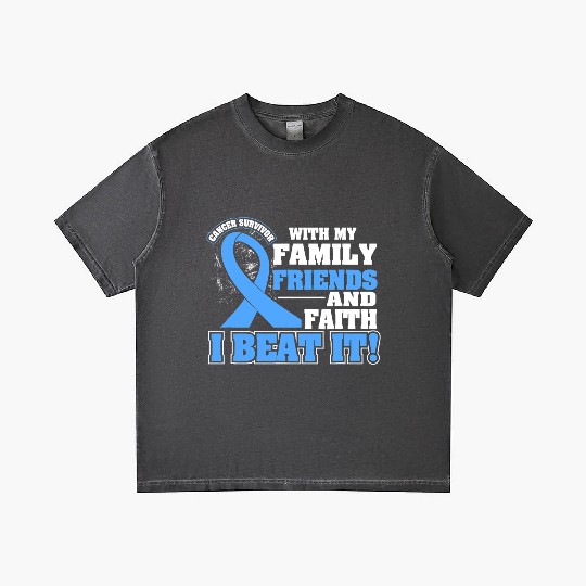 Family Faith I Beat It Prostate Cancer Awareness Gradient T Shirts
