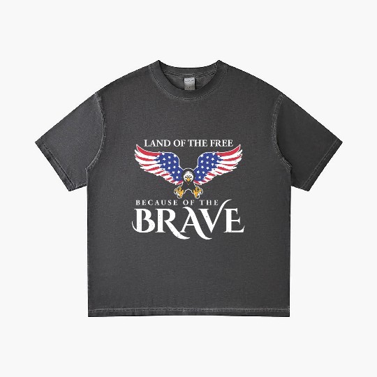 Land Of The Free Because Of The Brave Patriot USA Gradient T Shirts