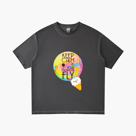 Fly to The Imagination Cute Design Positive Quote Gradient T Shirts