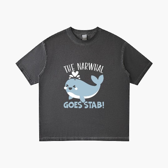 The Narwhal Goes Stab Unicorn Of The Sea Narwhale Gradient T Shirts