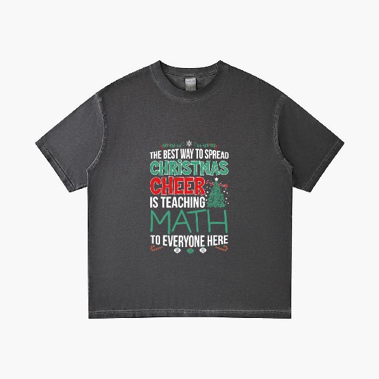 Math Teacher Christmas Cheer Gradient T Shirts