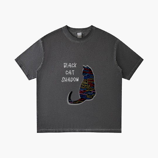 Black Cat Shadow Gradient T Shirts