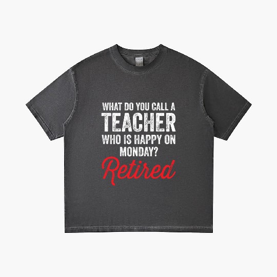 Happy On Monday Retired Teacher Retirement Gift Gradient T Shirts