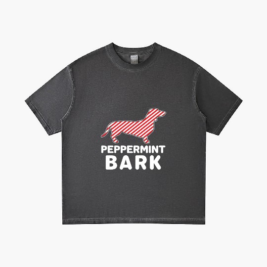 Christmas Dog Peppermint Bark Dachshund Funny Gradient T Shirts