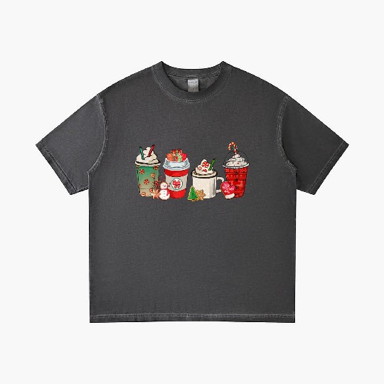 Merry Christmas Coffee Snowman Latte Peppermint Gradient T Shirts
