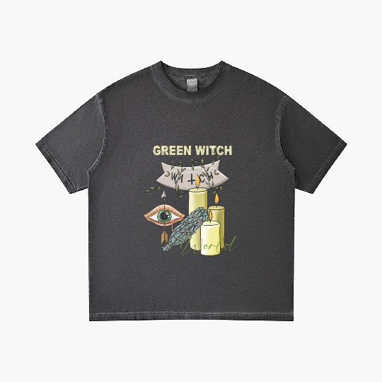 Retro Green Witch World Halloween Gradient T Shirts