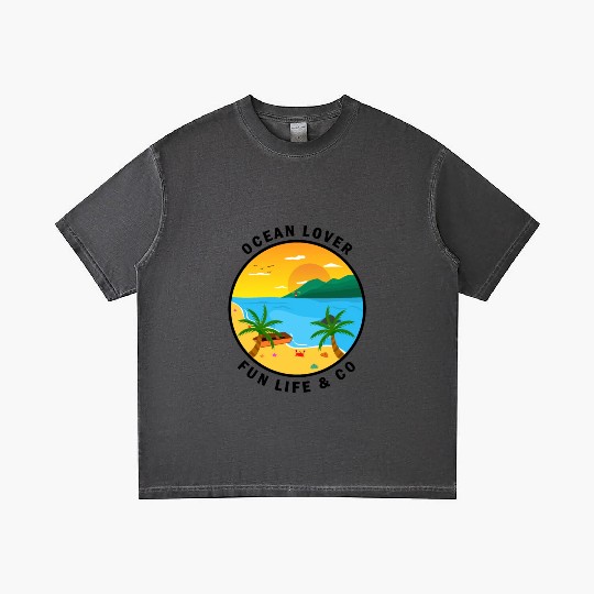 Ocean Lover And Cool Illustration Of A Island Gradient T Shirts