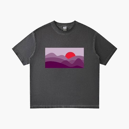 Minimalist Sun Dark Orchid Purple Gradient T Shirts