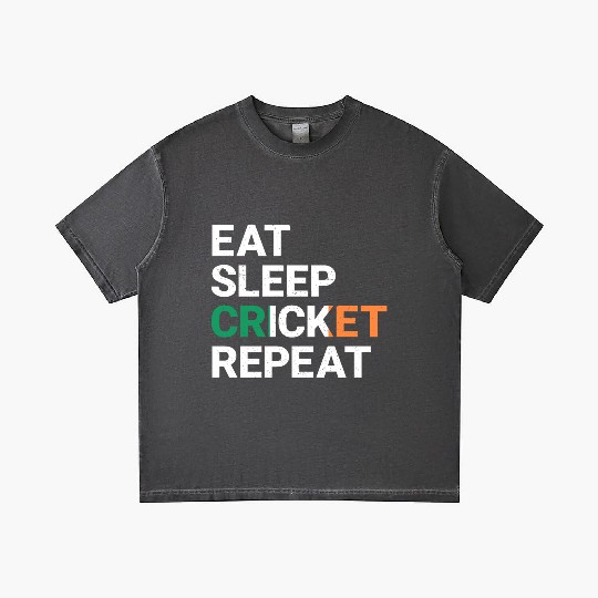 Eat Sleep Cricket Repeat Ireland Flag Sports Gift Gradient T Shirts