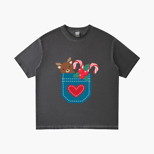 Christmas moose peppermint pocket Gradient T Shirts