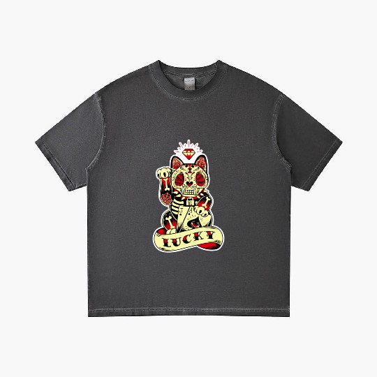 lucky cat Skull Candy Gradient T Shirts