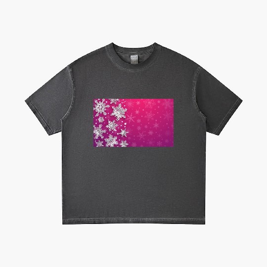 Elegant Christmas Snowflakes Pattern Pink Gradient T Shirts