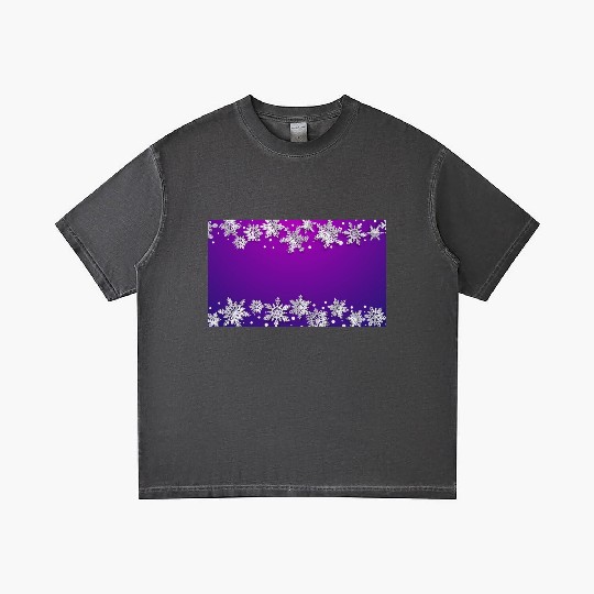 Elegant Winter Snowflakes Purple Gradient T Shirts