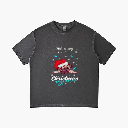 Winter Christmas Pyjama Pug Gradient T Shirts