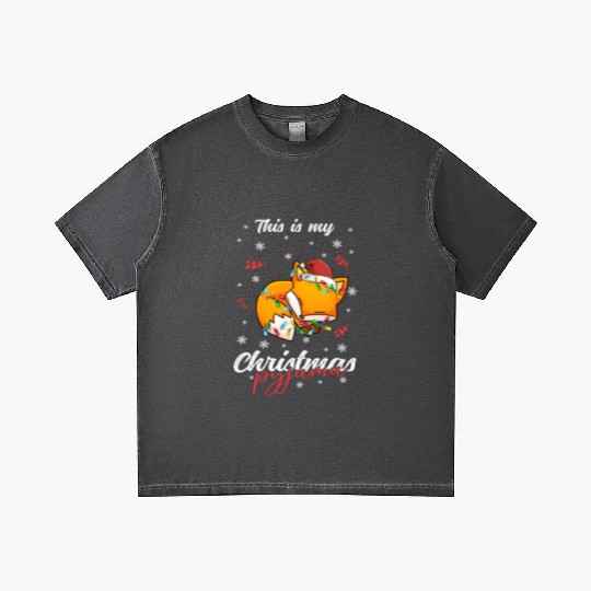 Winter Christmas Pyjama Fox Gradient T Shirts