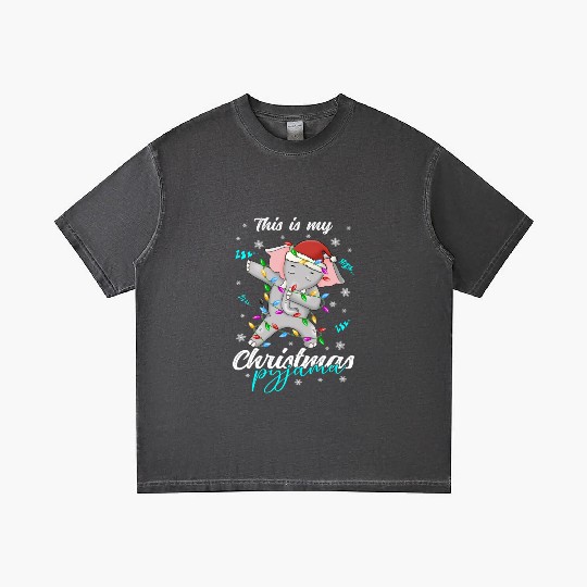 Winter Christmas Pyjama Elephant Gradient T Shirts