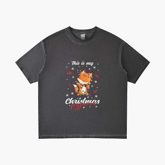 Winter Christmas Pyjama Fox Gradient T Shirts
