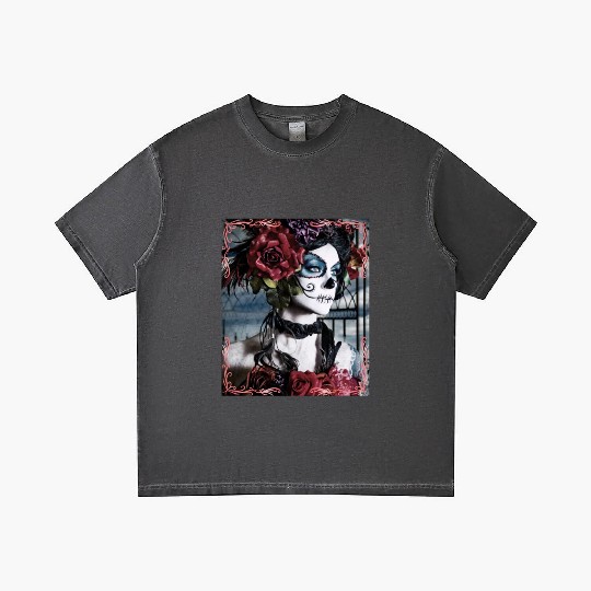 Beauty Dance Macabre Sugar Skull Girl Gradient T Shirts