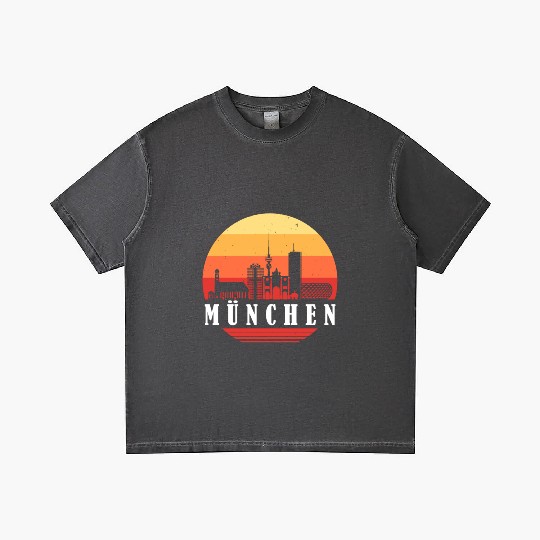 Munich Retro Skyline Gradient T Shirts