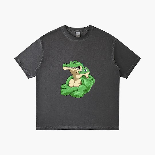 Strong Crocodile with Crocodile Kid for a Gradient T Shirts