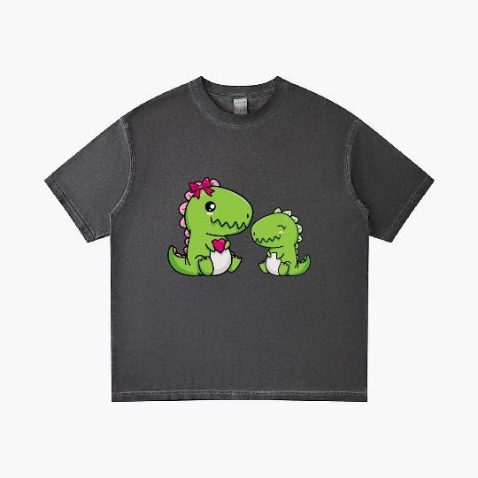 Big sister brother dino siblings boy girl heart Gradient T Shirts