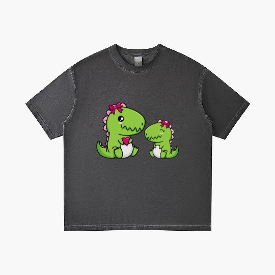 Big sister brother dino siblings boy girl heart Gradient T Shirts