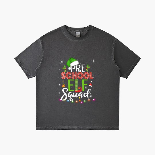 Elf Squad Pre School Christmas Teacher Gradient T Shirts