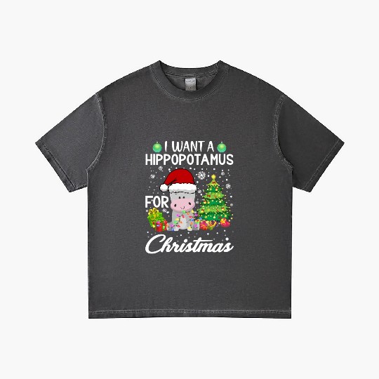I Want A Hippopotamus For Christmas Hippo Gradient T Shirts