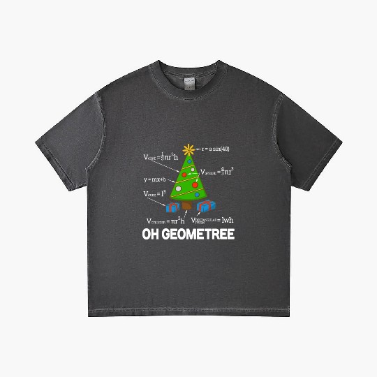 Funny Math Geometry Christmas Tree Teacher Gradient T Shirts