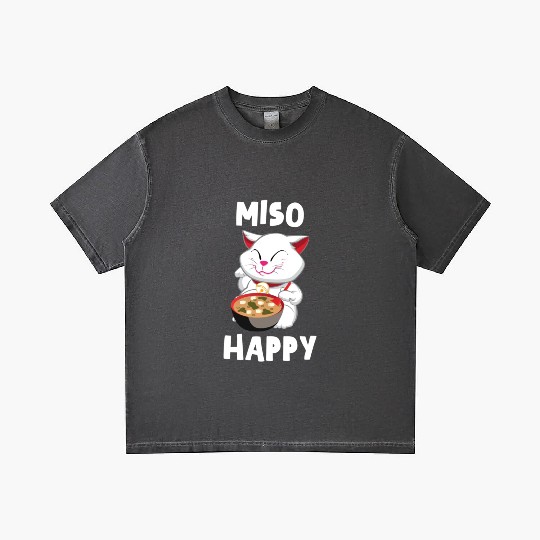 Miso Happy Funny Japanese Cat Miso Gradient T Shirts