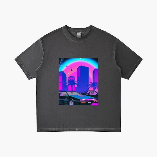 Vaporwave Car Synthwave City Gradient T Shirts
