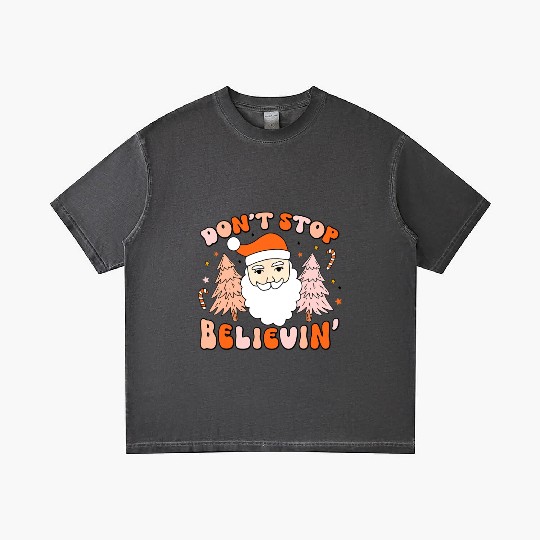 Retro Groovy Don't Stop Believin' Christmas Cute Gradient T Shirts