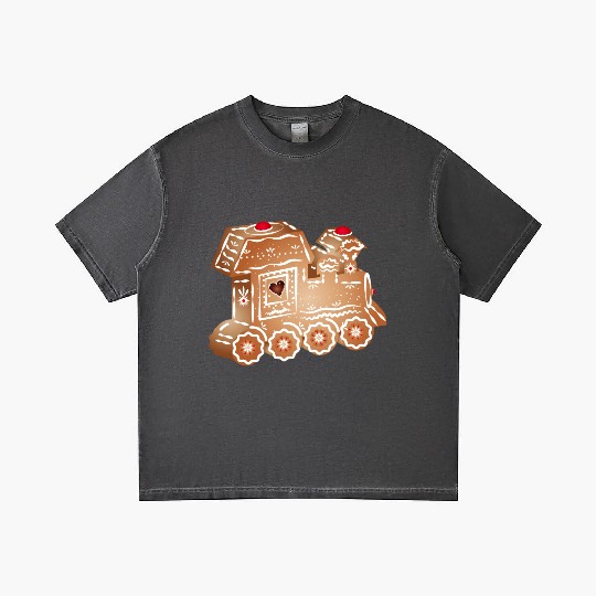 decorated gingerbread locomotive for Christmas Gradient T Shirts