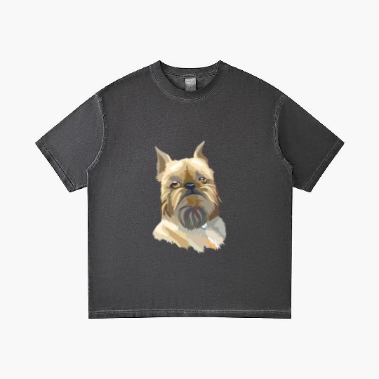 Cute Brussels Griffon Dog Watercolor Painting Gradient T Shirts