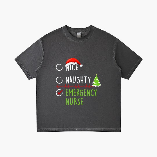 Christmas Naughty Nice Nurse Gradient T Shirts