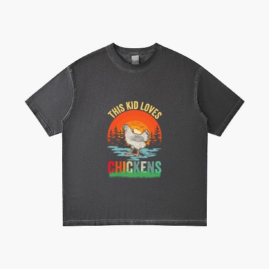 Retro Chicken Lover Farm Animal Kids Gradient T Shirts