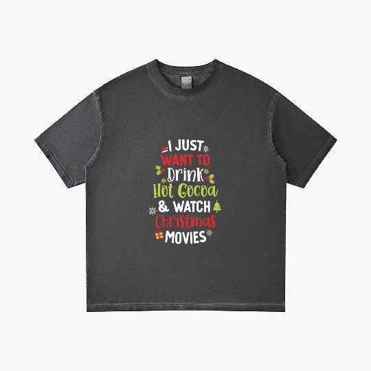 Drink Hot Cocoa And Watch Christmas Movies Cute Gradient T Shirts